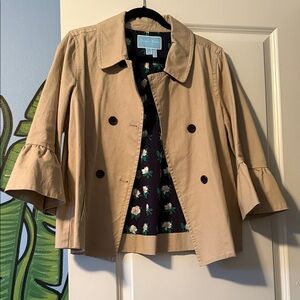 Elegant Tan Double-Breasted Trench Coat